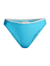 Ramy Brook Women's Iliana Crochet-trimmed Bikini Bottom In Pool Side White Crochet Trim