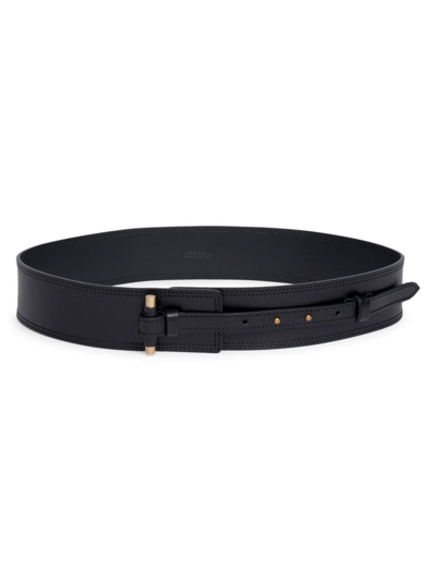 Isabel Marant Women's Vigo Wide Leather Belt In Black