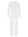 Hanro Women's Moments Cotton 2-piece Pajama Set In White