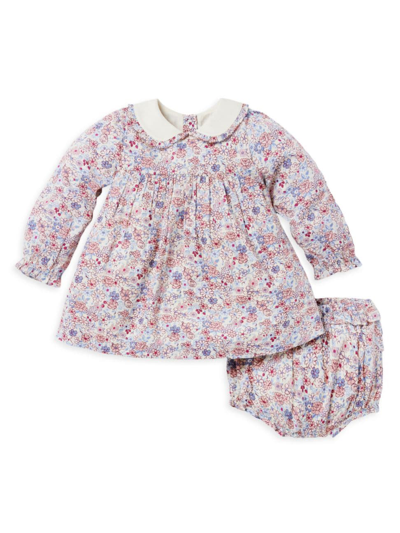 Janie And Jack Baby Girl's Floral Dress & Bloomers Set In Pink