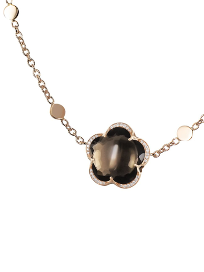 Pasquale Bruni Women's Bon Ton 18k Rose Gold, Smoky Quartz & 0.09 Tcw Diamond Pendant Necklace