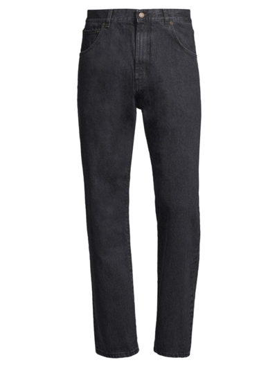 Corridor Men's Five-pocket Straight-leg Jeans In Washed Black