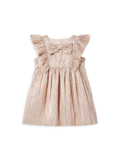 Janie And Jack Baby Girl's, Little Girl's & Girl's Metallic Plisse Bow Dress In Pink