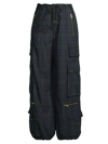 Cynthia Rowley Women's Plaid Cargo Crop Pants In Blackwatch