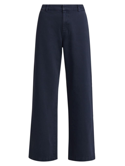 Splendid Women's Lee Flared Crop Denim Trousers In Navy