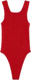 HUNZA G KIDS RED CLASSIC ONE-PIECE SWIMSUIT