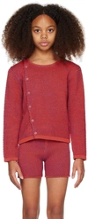 Eckhaus Latta Ssense Exclusive Kids Red Field Snap Cardigan In Red Blue