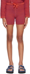 ECKHAUS LATTA SSENSE EXCLUSIVE KIDS RED FIELD SHORTS