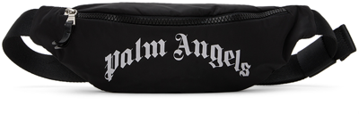 Palm Angels Logo-print Cotton Belt Bag In Black White