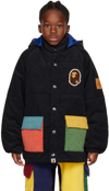 BAPE KIDS BLACK PADDED APE HEAD JACKET