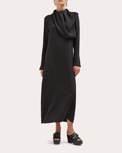 Careste Women's Eleanor Silk Drape-neck Dress In Black