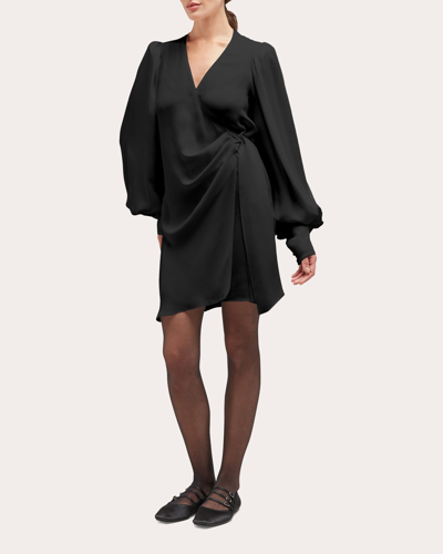 Careste Women's Amal Silk Wrap Dress In Black