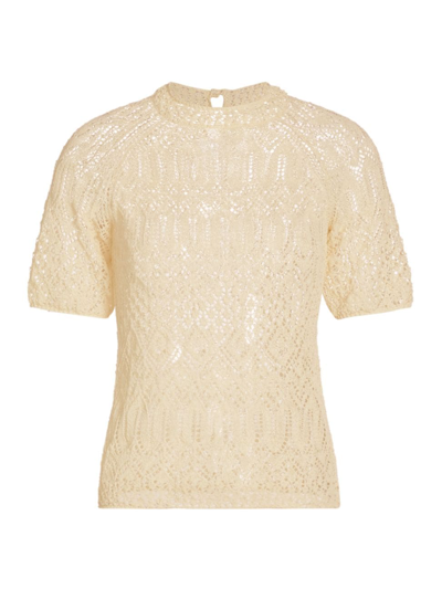 Zimmermann Women's August Lace Knit Top In Ivory