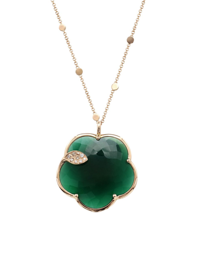 Pasquale Bruni Women's Ton Joli 18k Rose Gold, Green Agate & 0.08 Tcw Diamond Pendant Necklace