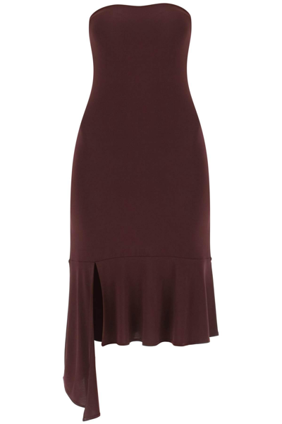 Paloma Wool Asymmetric Strapless Midi Dress In Purple