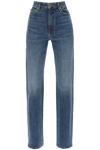 Khaite Danielle High Waist Straight Denim Jeans In Blue