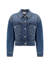 Alexander Mcqueen Denim Cocoon Jacket In Worn Wash
