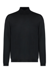 Roberto Collina Turtleneck Wool Sweater Long Sleeves In Black