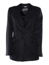 Alberta Ferretti Jacquard Monogram Blazer In Black