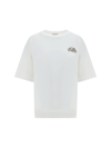 Alexander Mcqueen Seal Logo T-shirt In Nero In Optical White