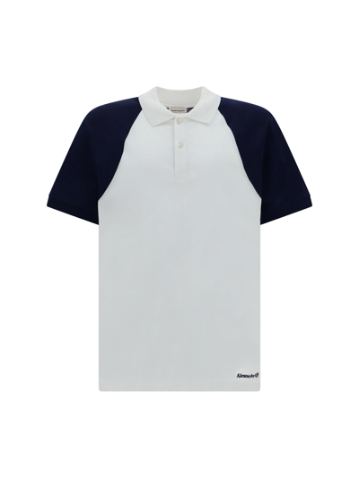 Alexander Mcqueen Logo-embroidered Cotton Polo Shirt In White