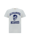 Alexander Mcqueen T-shirt Varsity In White/indigo