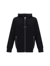 Alexander Mcqueen Black Cotton Hoodie With Side Logo Bands In Black