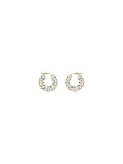 Amina Muaddi Small Jahleel Hoop Earrings With Crystals In Silver,gold