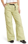 Coney Island Picnic Alpine Slopes Quilted Wide Leg Cargo Pants In Pale Green