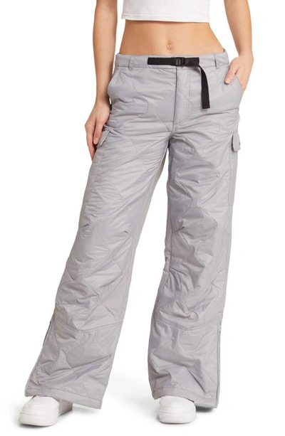 Coney Island Picnic Alpine Slopes Quilted Wide Leg Cargo Trousers In Sleet