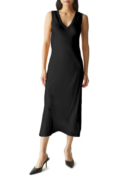 Michael Stars Randi V Neck Midi Dress In Black