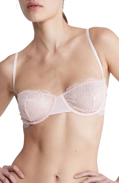 Calvin Klein Floral Lace Underwire Unlined Balconette Bra In Nymphs Thigh