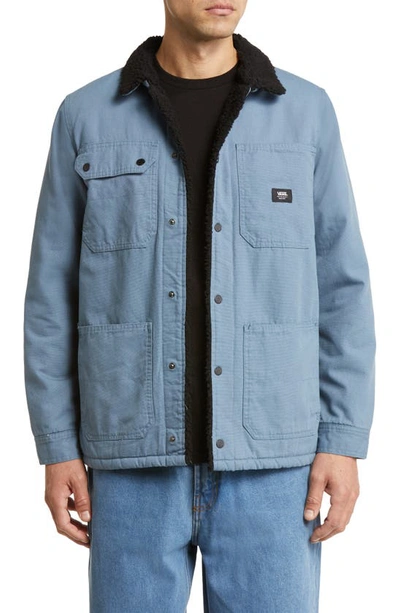 Vans Drill Faux Shearling Lined Chore Coat In Blue Mirage