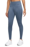 Nike Women's Go Therma-fit High-waisted 7/8 Leggings With Pockets In Blue