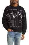 Icecream Pow Graphic Crewneck Sweatshirt In Black