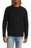 Icecream Sprinkles Cable Crewneck Sweater In Black