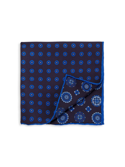 Isaia Men's Geometric Polka Dot Wool Pocket Square