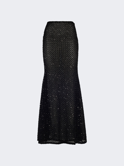 La Semaine Maxi Skirt In Black Paillettes