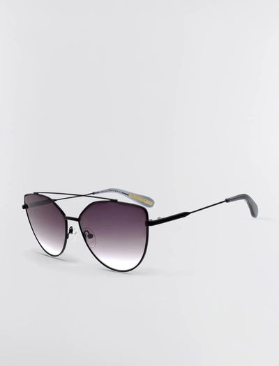 Bcbgmaxazria Aviator Hybrid Sunglasses In Matte Black/dark Smoke