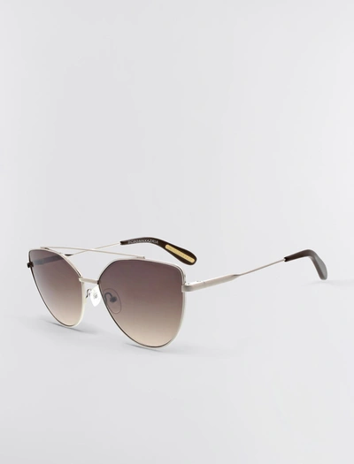 Bcbgmaxazria Aviator Hybrid Sunglasses In Silver/brown