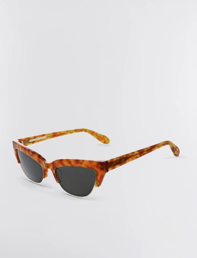 Bcbgmaxazria Retro Kitten Sunglasses In Honey Demi + Shiny Gold