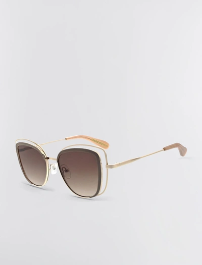 Bcbgmaxazria Vented Cat Eye Sunglasses In Light Gold/taupe