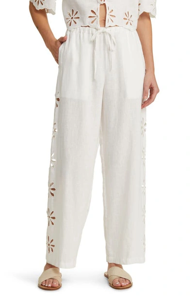 Rails Emmie Drawstring Linen Pants In White