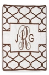 Butterscotch Blankees Lattice Personalized Blanket In White/ Brown