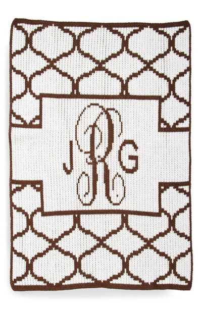 Butterscotch Blankees Lattice Personalized Blanket In White/ Brown