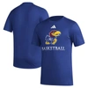 ADIDAS ORIGINALS ADIDAS  ROYAL KANSAS JAYHAWKS FADEAWAY BASKETBALL PREGAME AEROREADY T-SHIRT