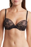 Skarlett Blue Demi Underwire Lace T-shirt Bra In Black / Nylon
