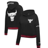 Pro Standard Women's  Black Chicago Bulls 2023/24 City Edition Cropped Pullover Hoodie In Black