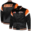Mitchell & Ness Men's  Black Distressed Cincinnati Bengals Big And Tall Satin Full-snap Jacket In Black
