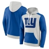 Fanatics Men's  Silver, Royal New York Giants Big And Tall Team Fleece Pullover Hoodie In Silver
